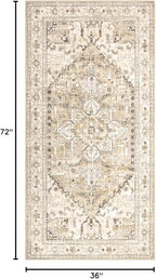 Yamaziot Washable Runner Rug, 3x6 Non-Slip Boho Vintage Hallway Rug - Image 2