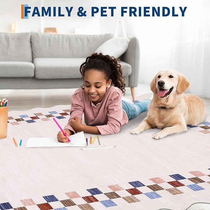 GarveeHome Scalloped Washable Rug 9x12 Area Rug - Image 3