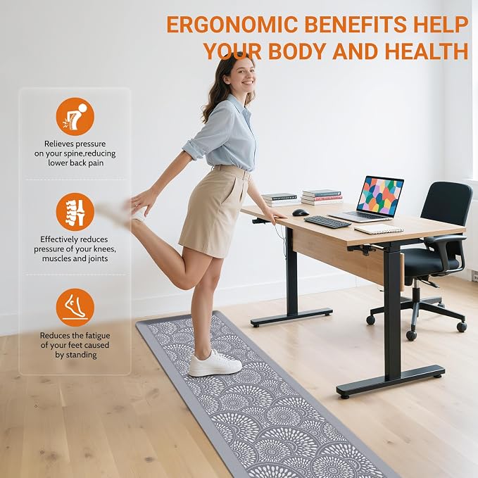 Mattitude 4/5 Inch Kitchen Mat, 17.3x59in Heavy Duty Ergonomic Comfort Foam - Image 5