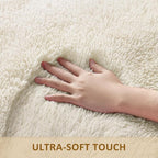 Ophanie Round Rug 4Ft Ivory Circle Area Rugs, Fluffy Fuzzy Small Bedroom Carpet - Image 2