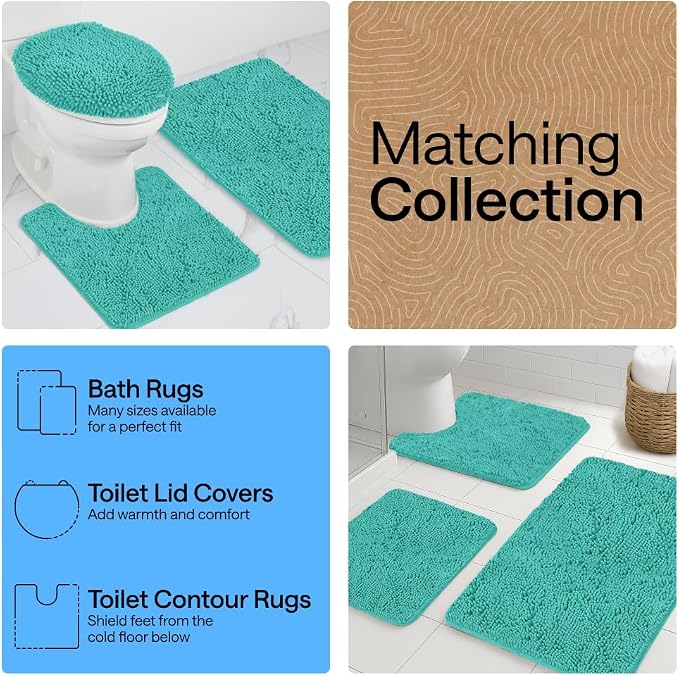 GORILLA GRIP Bath Rug Mat 44x26, Soft Absorbent Chenille, Quick Dry Microfiber - Image 8