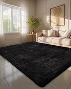 Ophanie 6x9 Black Rugs for Living Room, Large Fluffy Shag Fuzzy Plush Soft Area by Ophanie