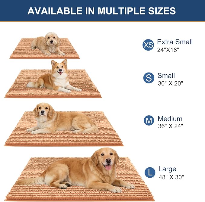 OLANLY Dog Door Mat for Muddy Paws 24x16, Ultra Absorbent Chenille Mud Doormat - Image 2