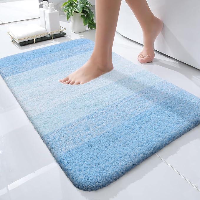 OLANLY Small Bathroom Rugs Mat 24x16, Extra Soft Absorbent Microfiber Bath Rugs by OLANLY