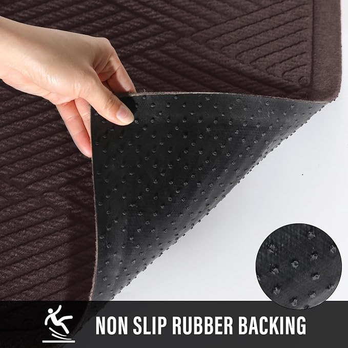 HIYARD Sturdy Front Door Mat, Absorbent Muddy Dirt Resist Welcome Door Mats - Image 4