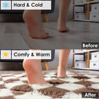 KICMOR Rugs for Living Room 8x10, Large Fluffy Fuzzy Brown and Cream White - Image 5