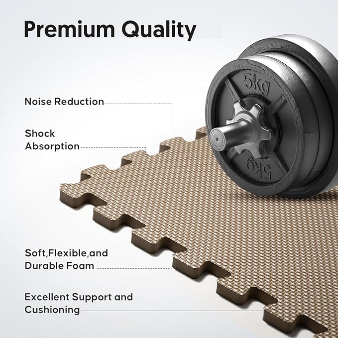 32 Pack Home Gym Mat, Puzzle Exercise Mat, EVA Interlocking Foam Floor Tiles - Image 3