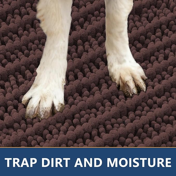 Smiry Dog Door Mat for Muddy Paws 30x20, Absorbent Dirt Trapper, Non-Slip - Image 4