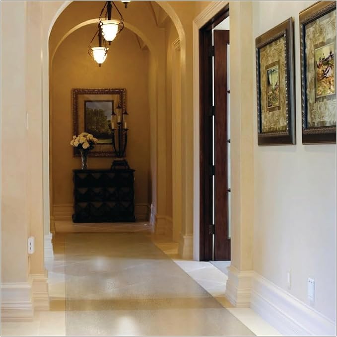Clear Hard Floor Runner, USA Made, 44 Inch Round, 2mm Thick Clear Vinyl - Image 2