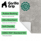 GORILLA GRIP Bath Rug Mat 48x24, Soft Absorbent Chenille, Quick Dry Microfiber - Image 2