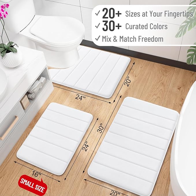 OLANLY Memory Foam Long Bathroom Rugs Runner 70x24, Super Soft Absorbent Bath - Image 2