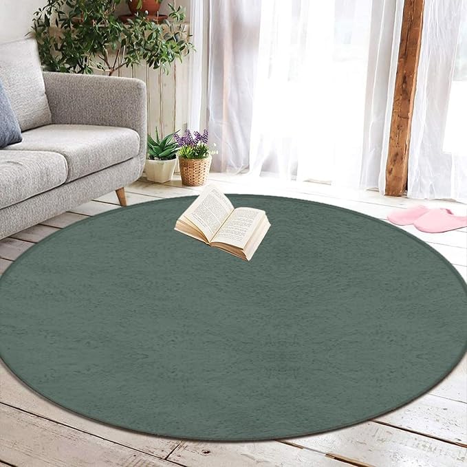 Room Sofa Yoga Soft Round Carpet, Home Decor Non Slip Kitchen Office Circle Rug - Image 5