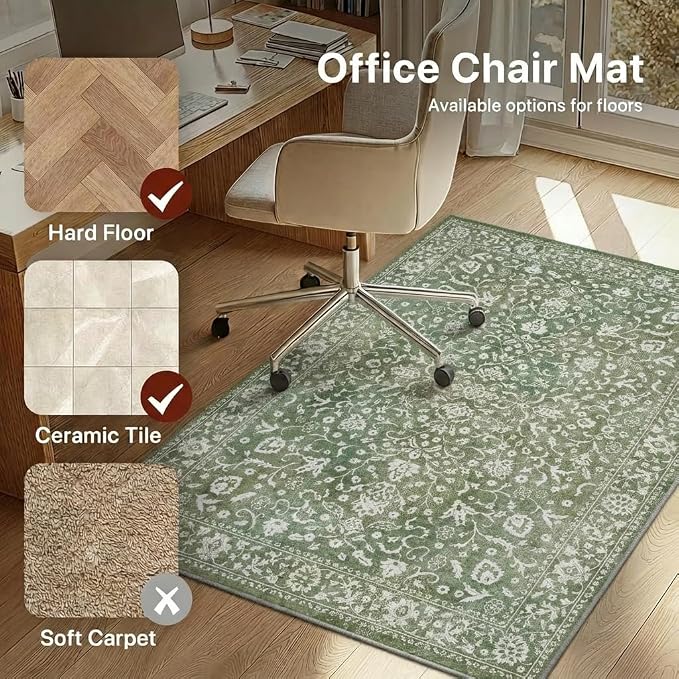 36"x60" Office Chair Mat for Hardwood Tile Floor, Under Desk Carpet Protector - Image 3