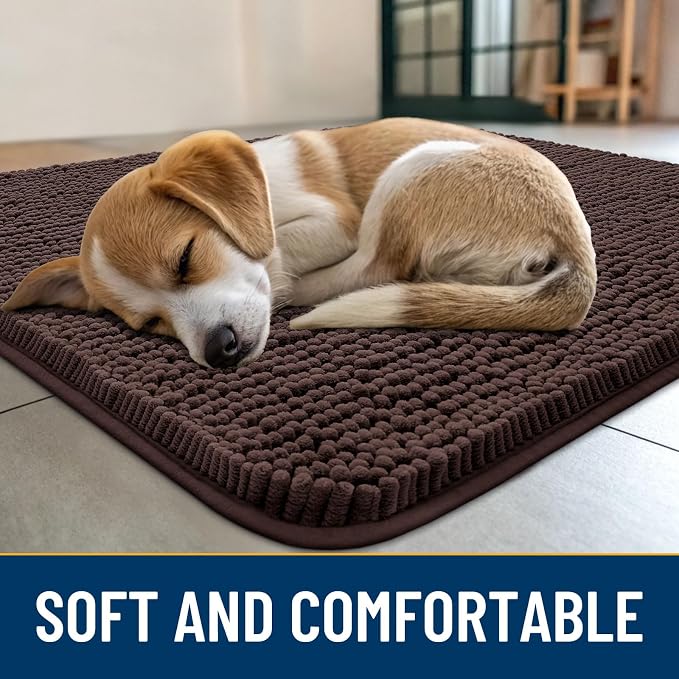 Smiry Dog Door Mat for Muddy Paws 47x24, Absorbent Dirt Trapper, Non-Slip - Image 2