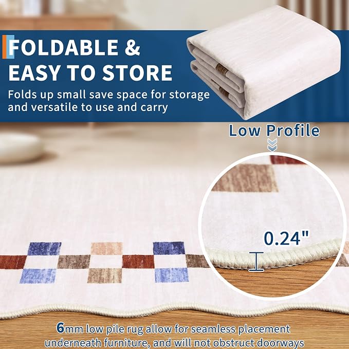 GarveeHome Scalloped Washable Rug 9x12 Area Rug - Image 5