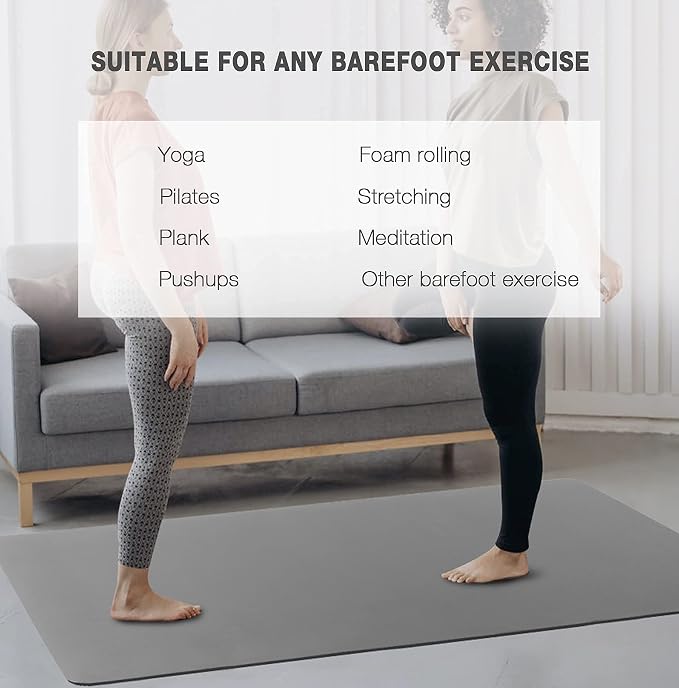 UMINEUX Large Yoga Mat for Men and Women 1/4 & 2/5 Inch Extra Thick TPE Fitness - Image 7