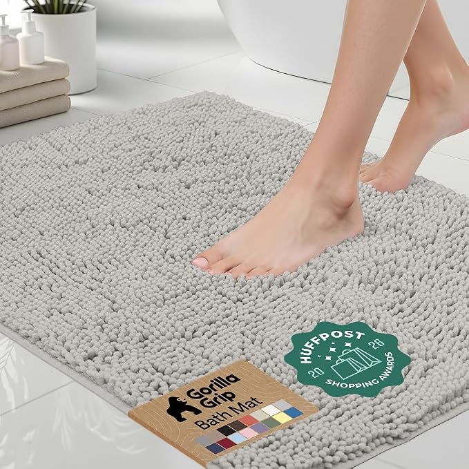 GORILLA GRIP Bath Rug Mat 48x24, Soft Absorbent Chenille, Quick Dry Microfiber by Unknown