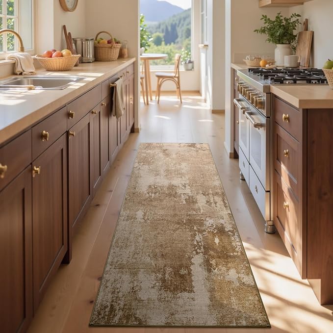 2x6 Ft Washable Runner Rug, Non-Slip Low Pile Hallway Kitchen Area Rug - Image 4