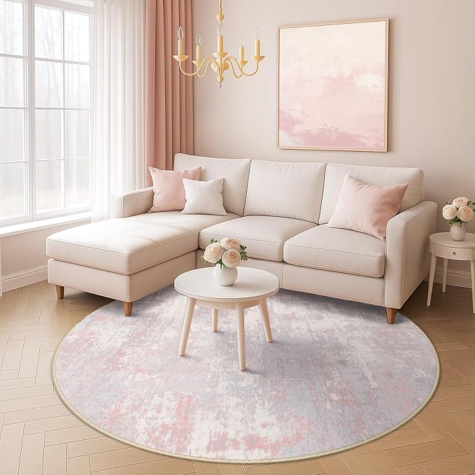 RELEANY Washable Area Rugs 6ft Non-Slip Modern Abstract Soft - Image 3