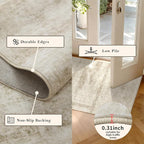 Latte&Fog 8x10 Area Rugs for Living Room, Large Vintage Beige Washable Rug - Image 6