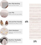2x6 Pink Runner Rug Machine Washable Non Slip Area Rug Distressed Neutral - Image 6