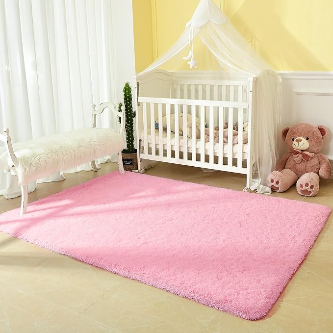 Andecor Soft Fluffy Bedroom Rugs, 4 x 6 Feet Indoor Shaggy Plush Area Rug - Image 4