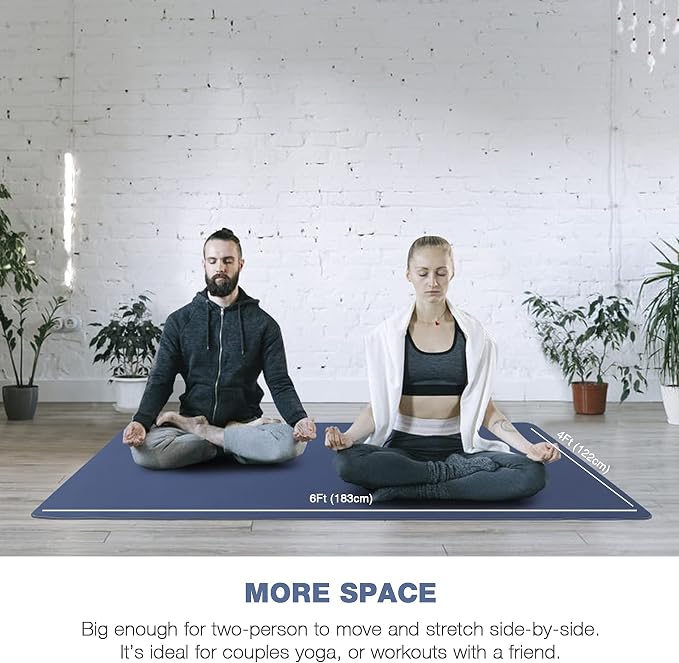 UMINEUX Large Yoga Mat for Men and Women 1/4 & 2/5 Inch Extra Thick TPE Fitness - Image 5