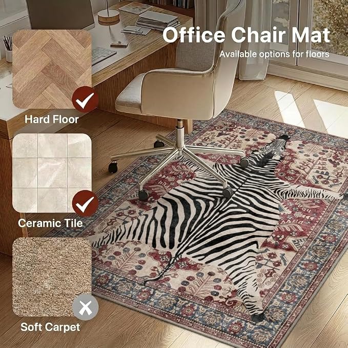 36"x48" Office Chair Mat for Hardwood Tile Floor, Under Desk Carpet Protector - Image 3
