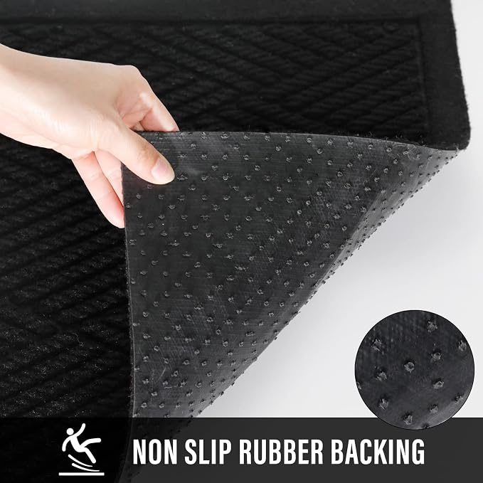 HIYARD Sturdy Front Door Mat, Absorbent Muddy Dirt Resist Welcome Door Mats - Image 4