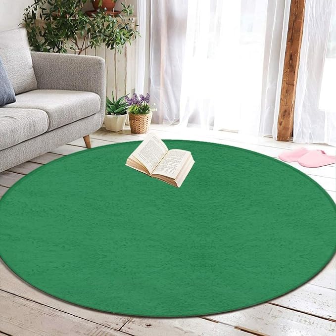 Machine Washable Modern Round Area Rug, Room Sofa Yoga Soft Round Carpet - Image 5