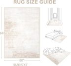 Area Rugs 5x7 Living Room: Washable Rug Modern Abstract Large Rug Soft Non Slip - Image 2