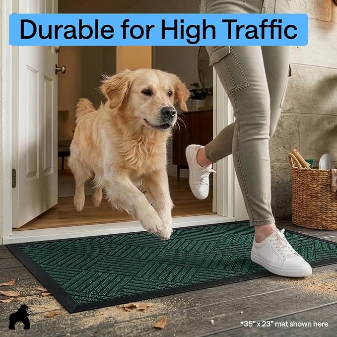 GORILLA GRIP 100% Waterproof All-Season WeatherMAX Doormat US Designed Natural - Image 7