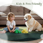 4ft Abstract Round Rug, Soft Washable Non-Slip Mountain Circle Classroom Rug - Image 6