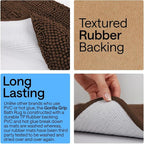 GORILLA GRIP Bath Rug Mat 60x24, Thick Soft Absorbent Chenille, Quick Dry - Image 3