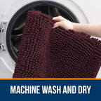 OLANLY Small Bathroom Rugs 24x16, Extra Soft Absorbent Chenille Bath Rugs - Image 5