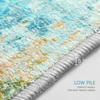2x6 Teal Blue Rug Runners for Hallways Kitchen Runner Rug Non Slip Washable - Image 8