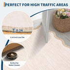 GarveeHome Scalloped Washable Rug 4x6, Bordered Non-Slip Farmhouse Bedroom - Image 6