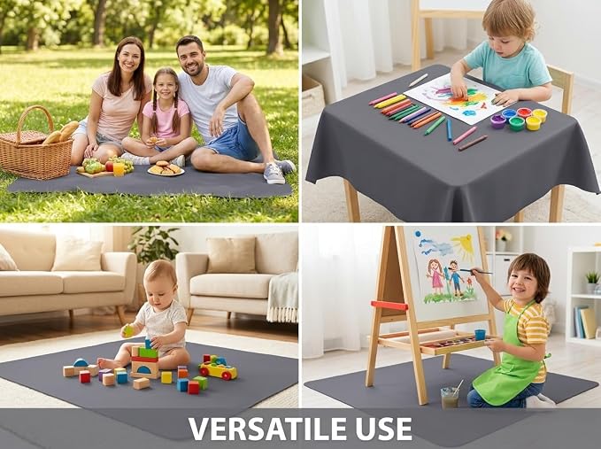 Splat Mat for Under High Chair/Arts/Crafts, WOMUMON Washable Spill Mat - Image 7