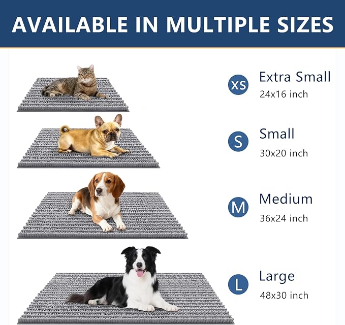Smiry Dog Door Mat for Muddy Paws 24x16, Absorbent Dirt Trapper, Non-Slip - Image 3