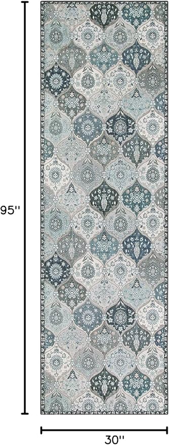 Lahome Moroccan Washable Runner Rug, Oriental Non-Slip Hallway Rug Carpet - Image 2