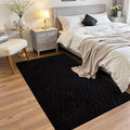 3x5 Black Washable Area Rug for Bedroom, Modern Geometric Shag Non-Slip Living by VisittheFlagover