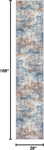IOHOUZE Abstract Runner Rug 3x14 Ft Long Washable Runners - Image 2