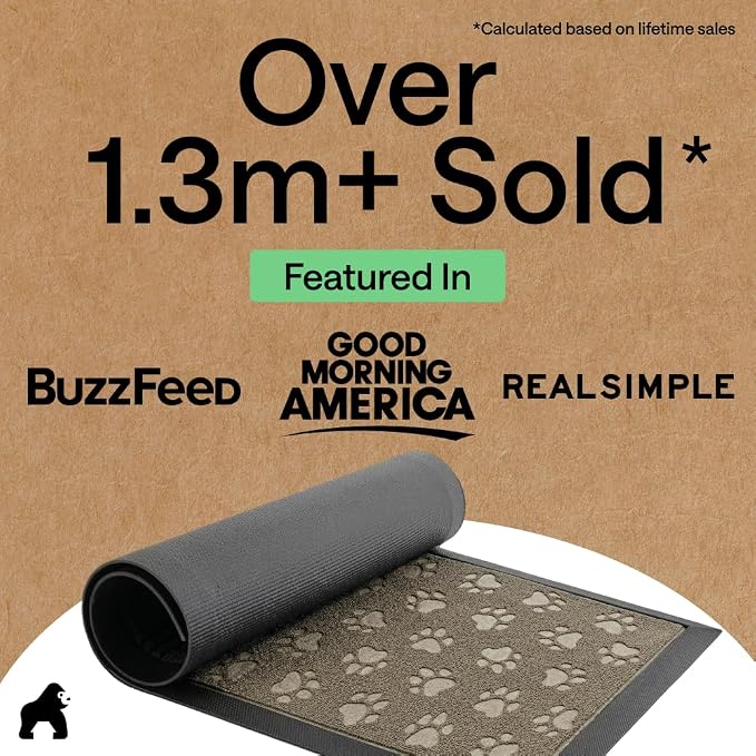 GORILLA GRIP 100% Waterproof All-Season WeatherMAX Doormat US Designed Natural - Image 4