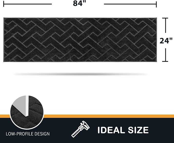 PURRUGS Dirt Trapping Door Mat 24" x 84", Non-Slip Machine Washable Entry Rug - Image 2