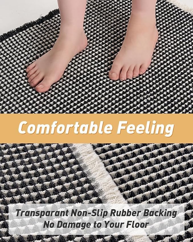 AMOAMI Upgraded Waffle Bath Mat, Super Absorbent Non Slip Bath Mats - Image 5
