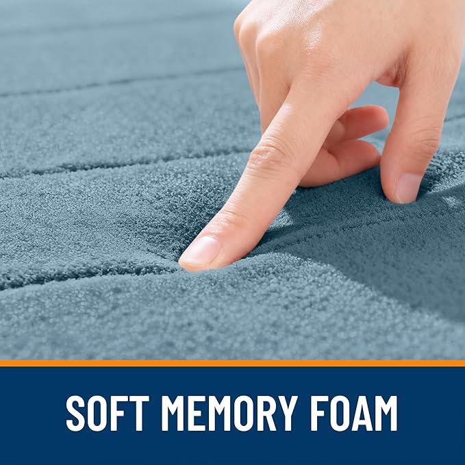 OLANLY Memory Foam Bath Mat 35x16, Super Soft Absorbent Bathroom Rugs, Quick Dry - Image 5