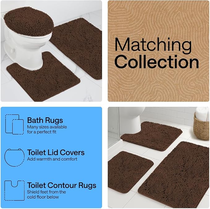 GORILLA GRIP Bath Rug Mat 60x24, Thick Soft Absorbent Chenille, Quick Dry - Image 8