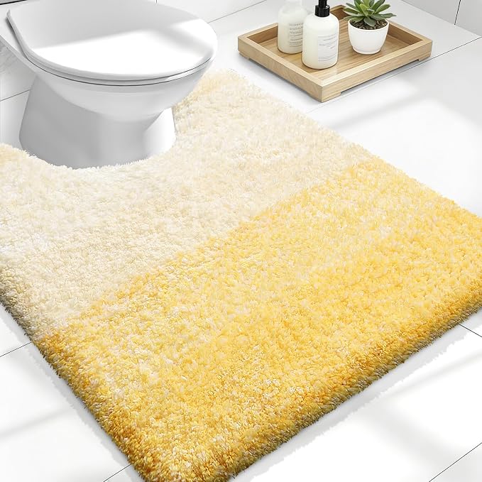 OLANLY Luxury Toilet Rugs U-Shaped 24x20, Extra Soft and Absorbent Microfiber by OLANLY