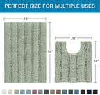 H.VERSAILTEX Bathroom Rugs Bath Rug Set 2 Piece Bathroom Contour Rug Toilet Mat - Image 2
