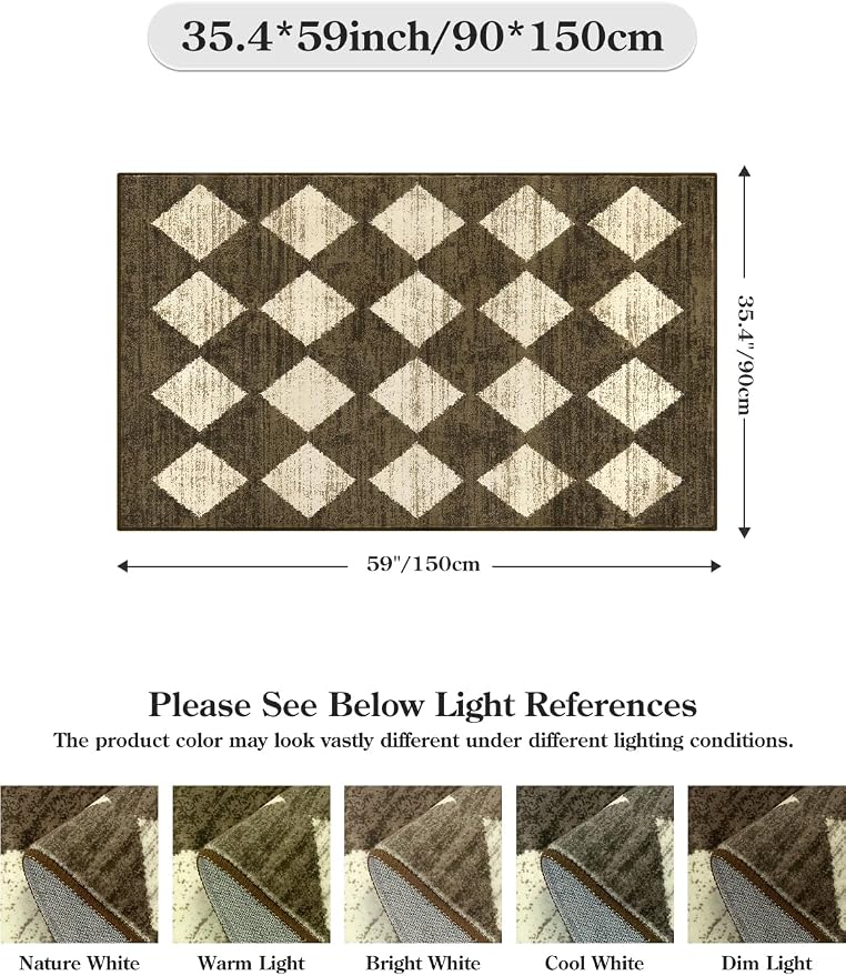 Lahome Zelie Machine Washable 3x5 Area Rug, Soft Rugs - Image 2